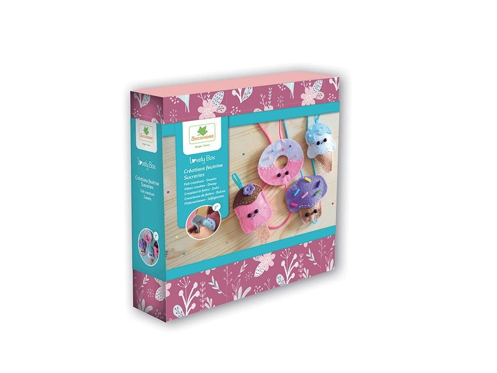 Lovely box - šití z plsti - sladkosti